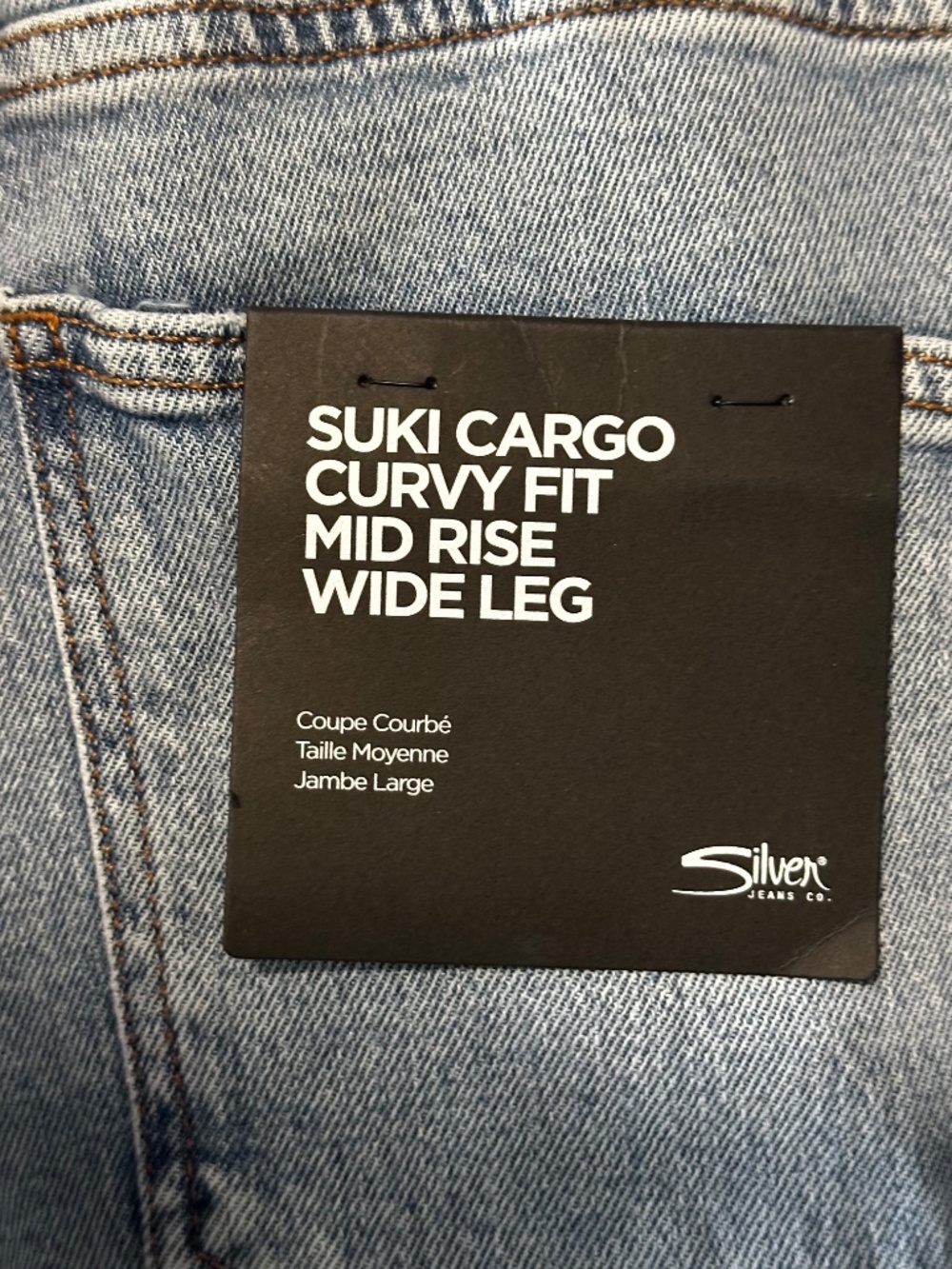 NWT " Suki Cargo Wide Leg Jeans" Silver Jeans Co. Women's S-33/31 - Picture 7 of 8